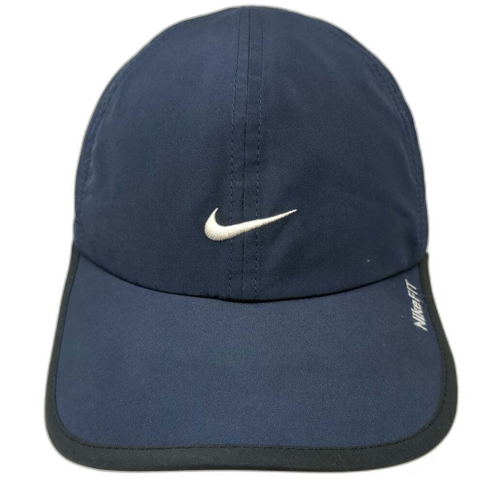 Nike Baseball Cap Blue Black White One Size NikeFIT Performance Strapback Hat